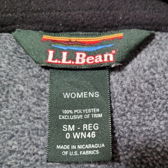 L.L. Bean Long Sleeve Gray Fleece Full Zip Jacket Small - Picture 5 of 9